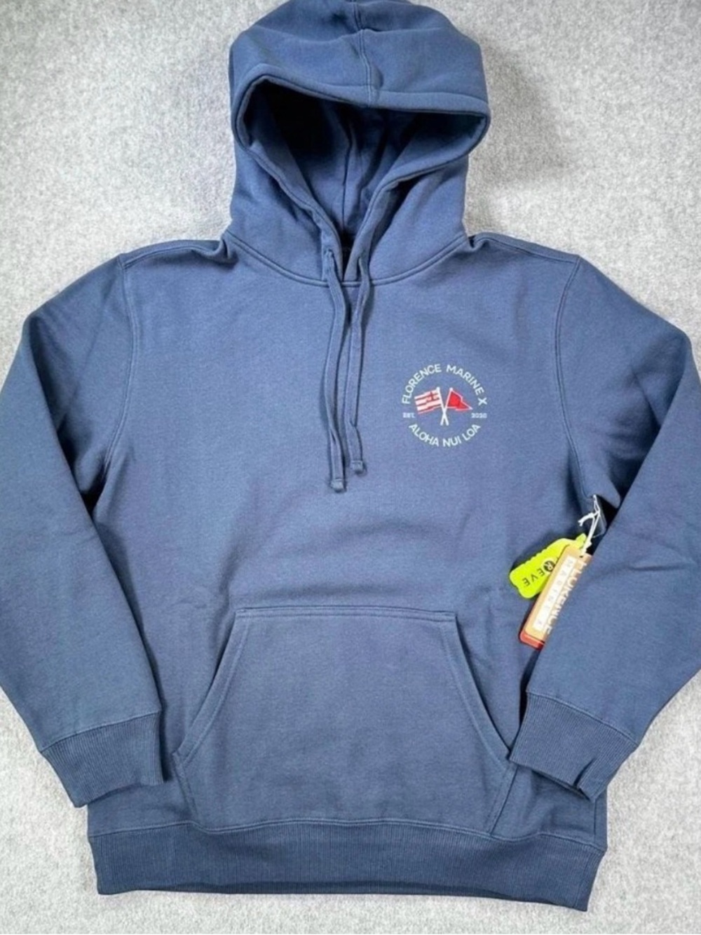 Florence x Marie Hoodie Sweatshirt in Blue Size Large